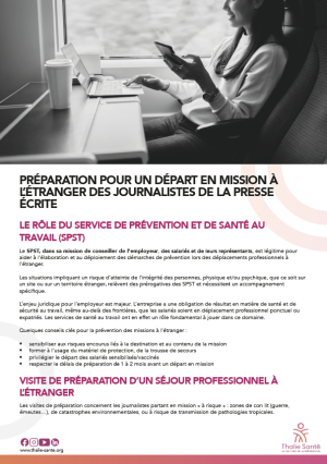 Préparation d'une mission à l'étranger pour les journalistes