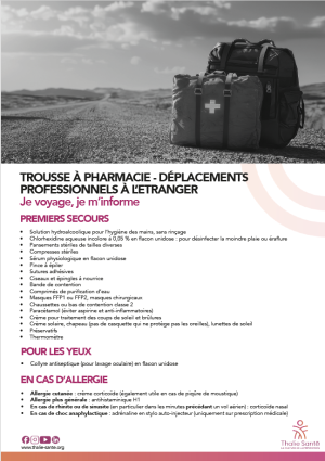 Mission à l'étranger - Trousse à pharmacie